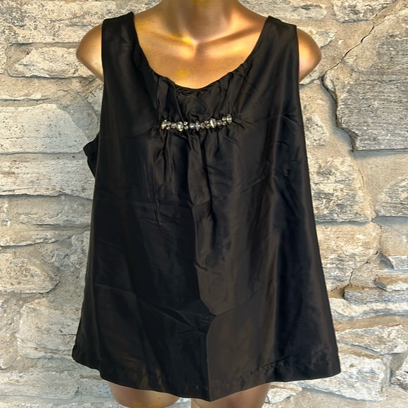 Mixed media top with bling - Picture 1 of 6